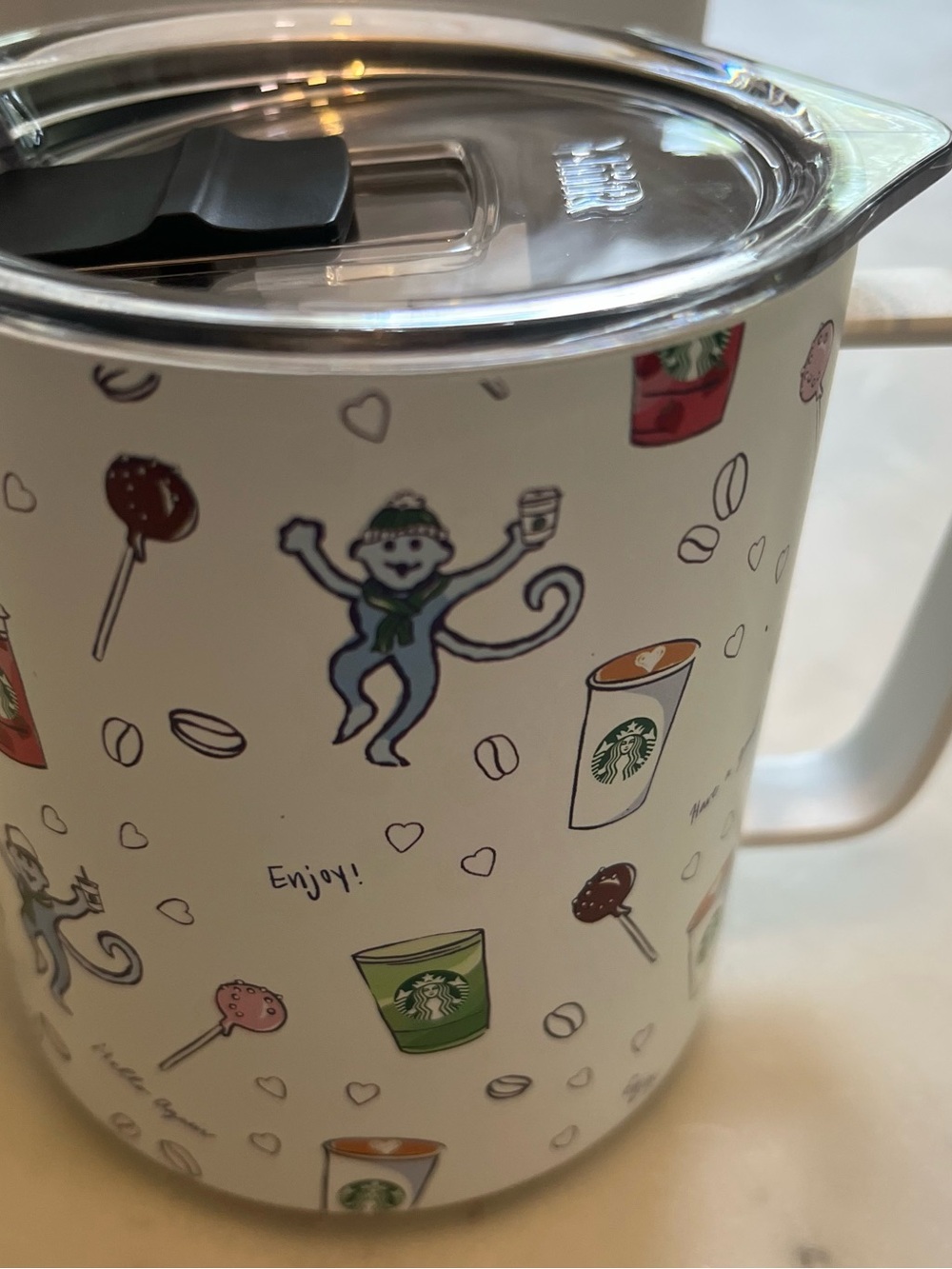 Starbucks X Roller Rabbit White 12 oz Insulated Stainless Steel Tumbler Base